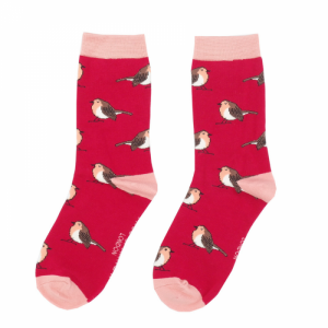 Bamboo Socks - Robins Red